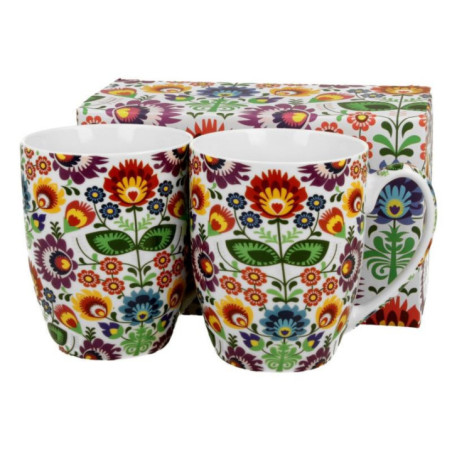 Kubki 2 sztuki 360ml ceramiczne Łowicz